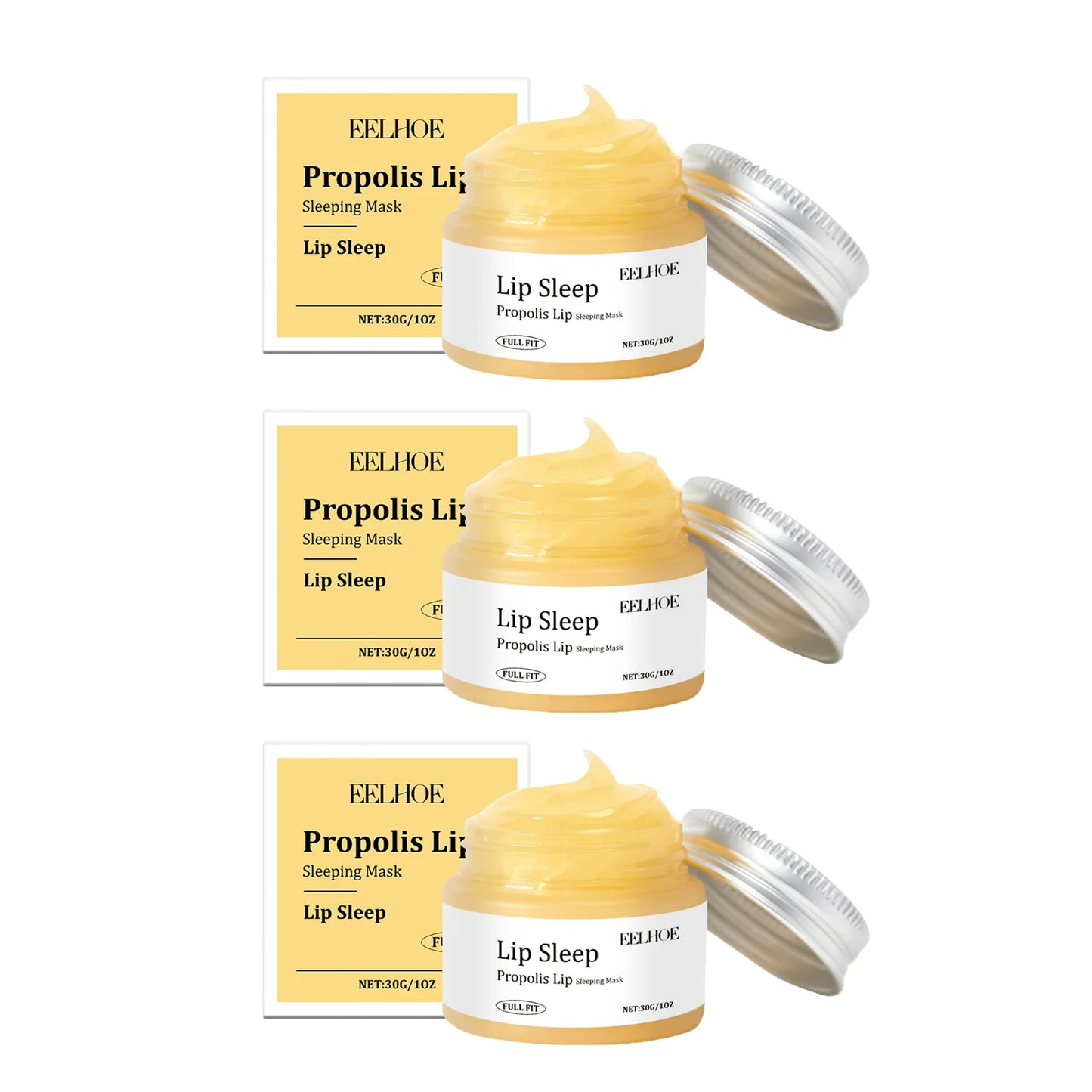 Propolis Lip Sleeping Mask - Exfoliating Moisturizing Overnight Treatment for Dry Chapped Lips