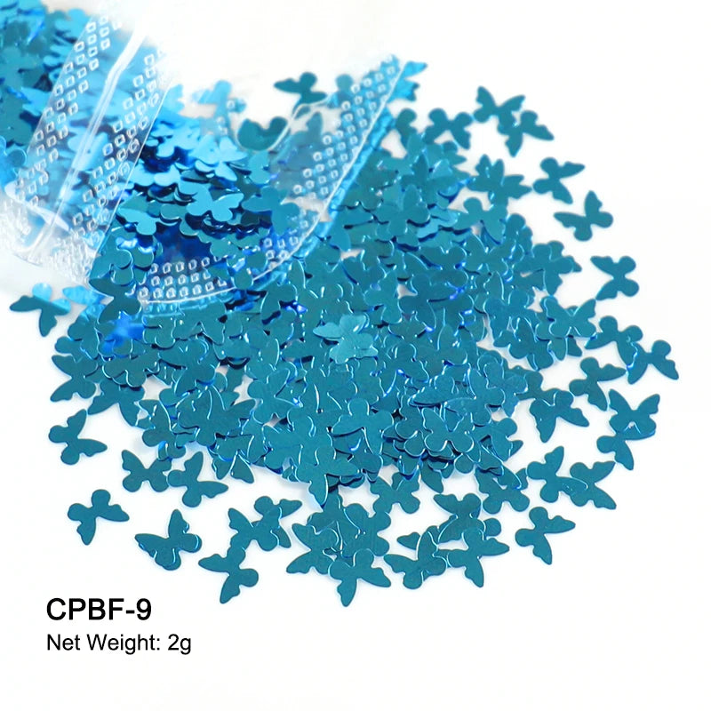 Holographic Nail Art Glitter - 2g Laser Star & Butterfly Sequins Flakes