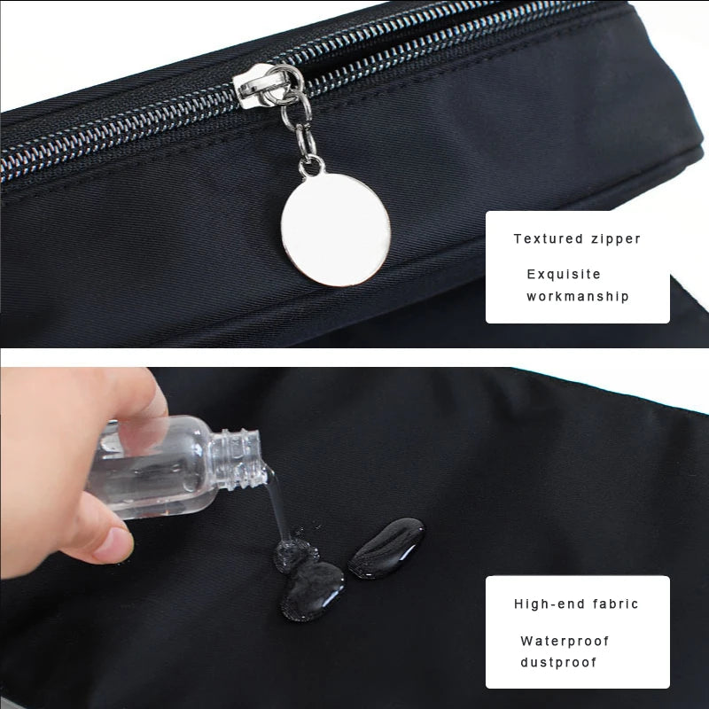 Waterproof Makeup Brush Rolling Bag - Foldable Travel Organizer for Cosmetic Tools