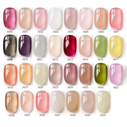 MAYCHAO Transparent Jelly Gel Nail Polish - 7.3ml Semi-Permanent UV LED Gel Varnish