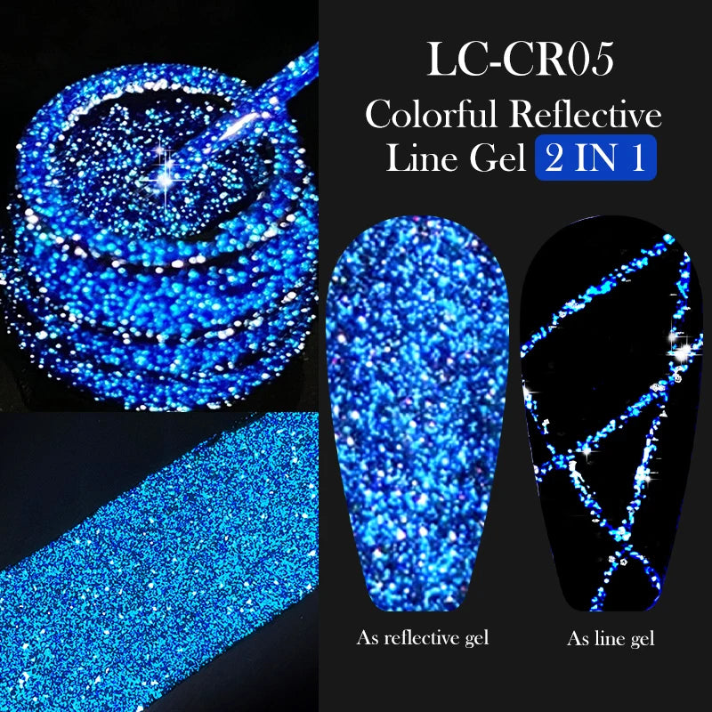 LILYCUTE 5ML Metallic Painting Liner Gel - Super Bright Gold Silver Mirror Drawing Gel