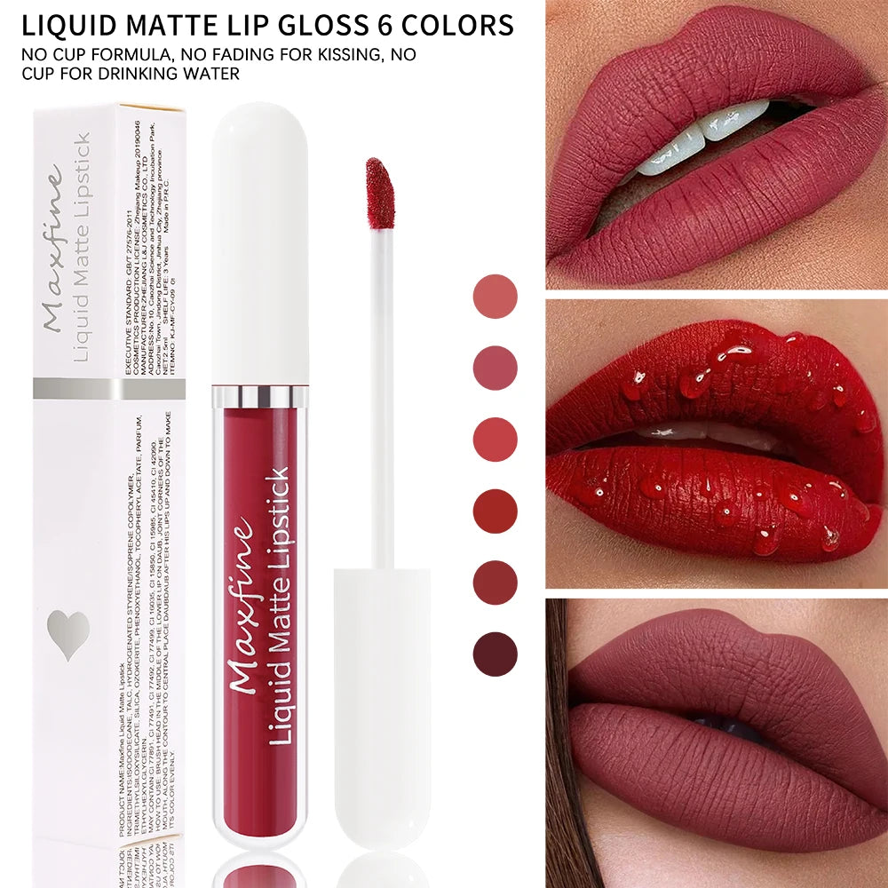 Matte Liquid Lipstick - Waterproof Velvet Lip Glaze Long-Lasting Moisturizing