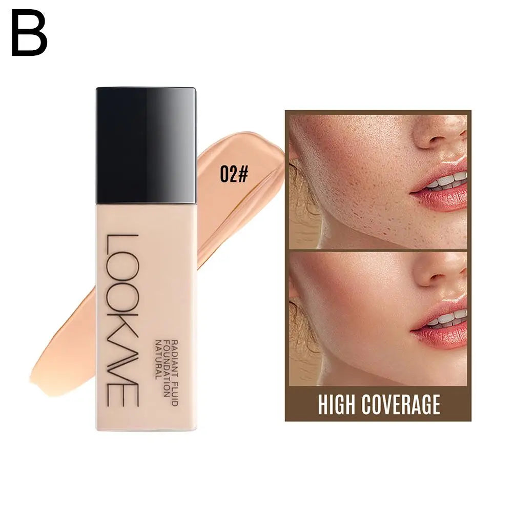 LOOKAVE Liquid Foundation - Long Lasting Full Coverage Natural Matte Moisturizing