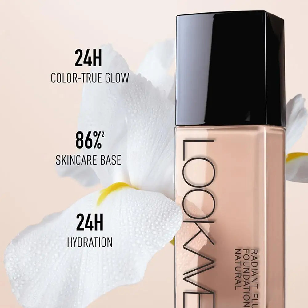 LOOKAVE Liquid Foundation - Long Lasting Full Coverage Natural Matte Moisturizing