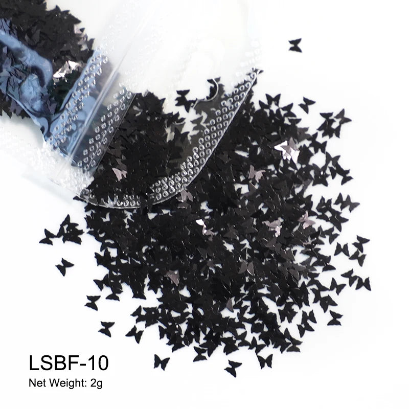 Holographic Nail Art Glitter - 2g Laser Star & Butterfly Sequins Flakes