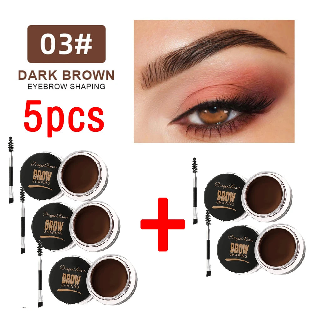 Matte Brown Black Wild Eyebrow Cream - 3D Natural Tint Gel Wax Waterproof Lasting