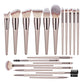 Champagne Makeup Brushes Set - 14 Piece Professional Synthetic Hair Cosmetic Brush Collection