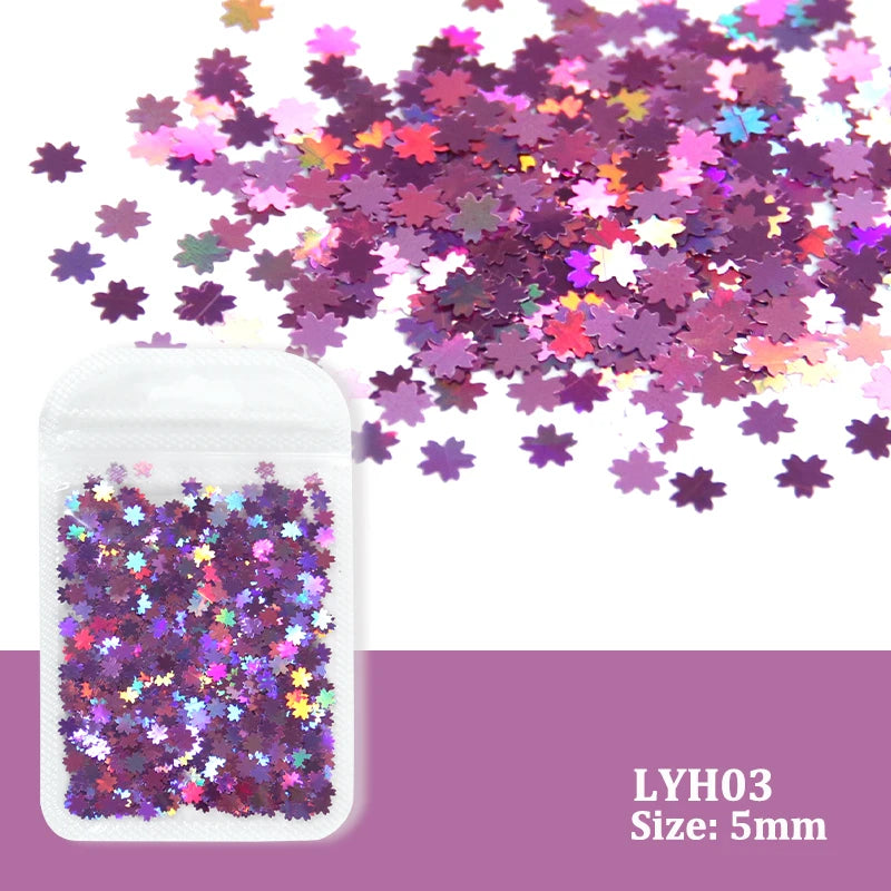 Holographic Nail Art Glitter - 2g Laser Star & Butterfly Sequins Flakes