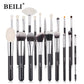 BEILI Black Makeup Brush Set - 30 Piece Professional Natural Goat Fiber Hair Set