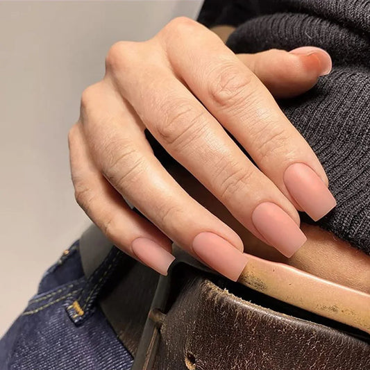 Press-On Nails - 24 Piece Almond Matte Finish Nail Set