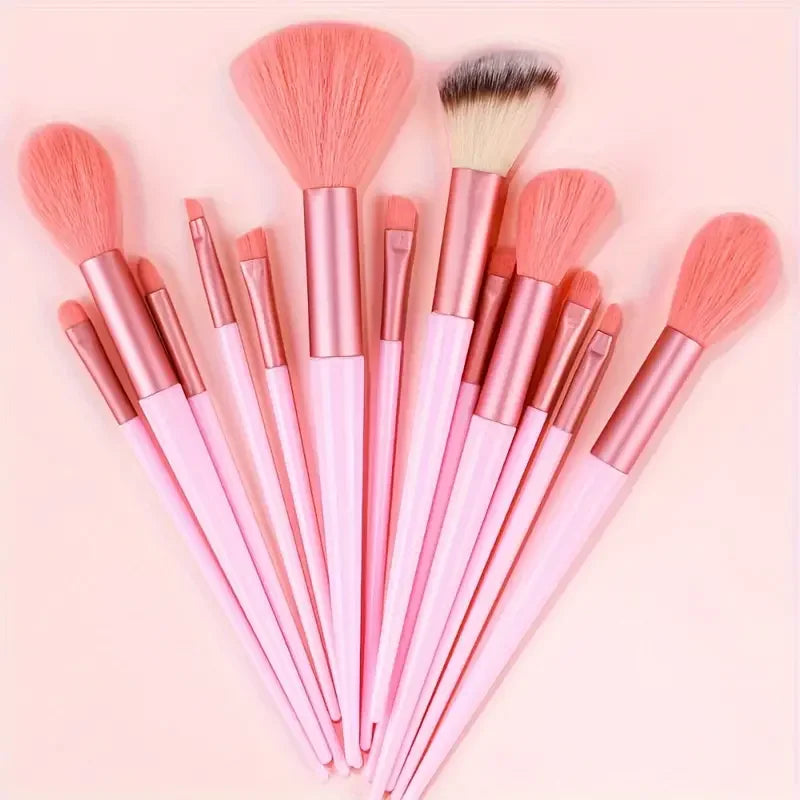 13 Piece Makeup Brush Set - Soft Fluffy Eye Shadow Foundation Blush Highlighter Collection