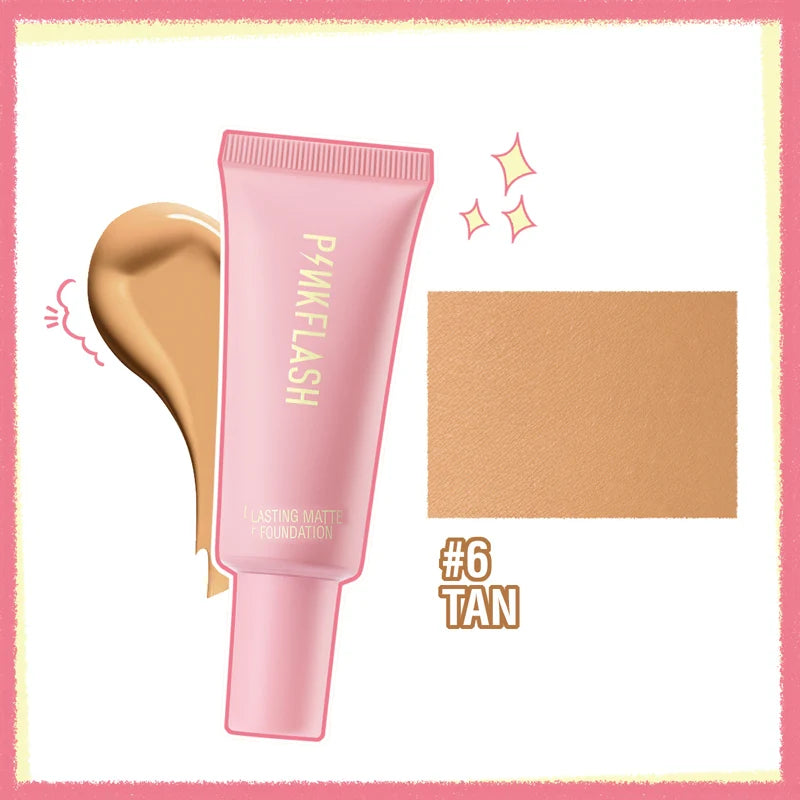 PINKFLASH Makeup Foundation - Full Concealer Smooth Oil Control Matte Base