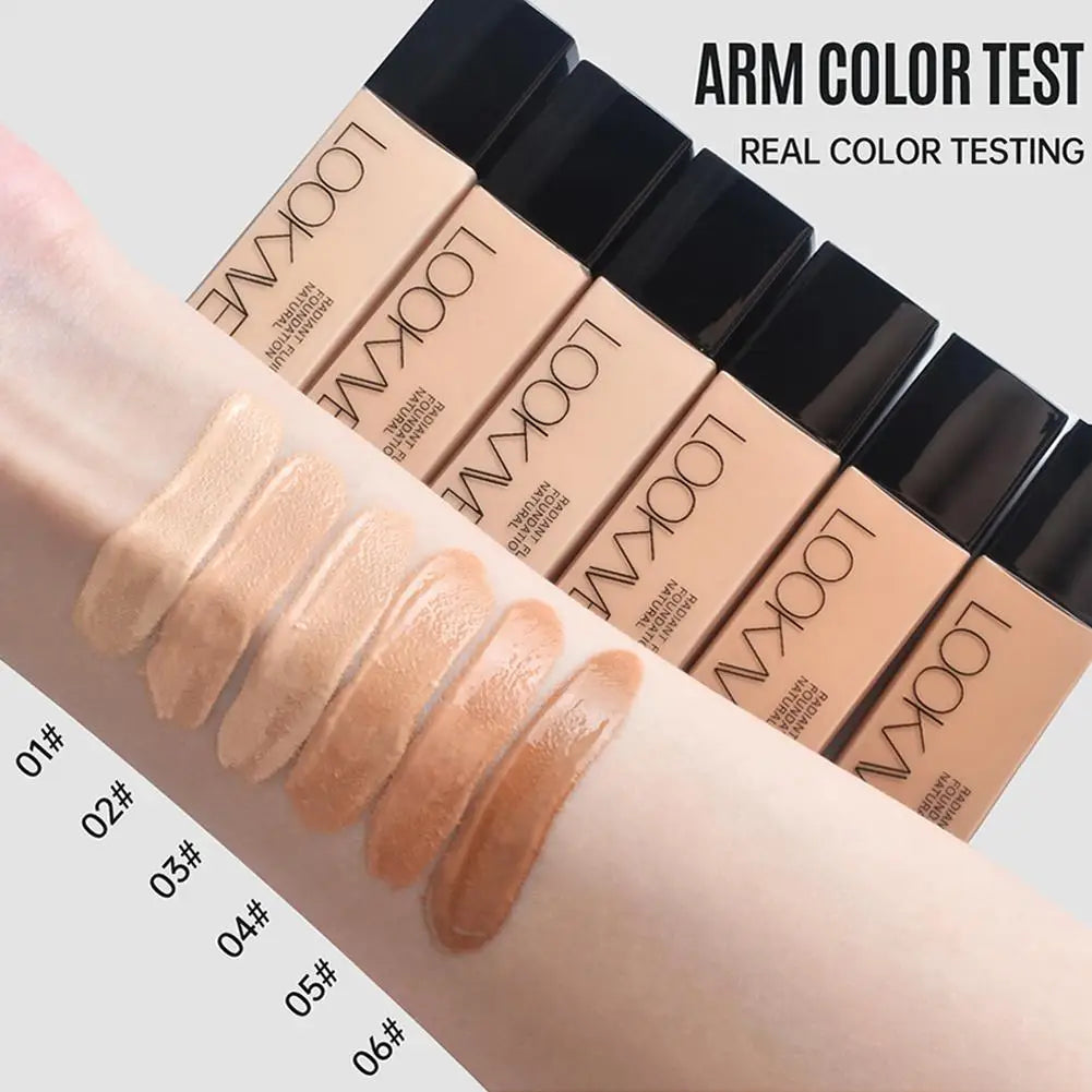 LOOKAVE Liquid Foundation - Long Lasting Full Coverage Natural Matte Moisturizing