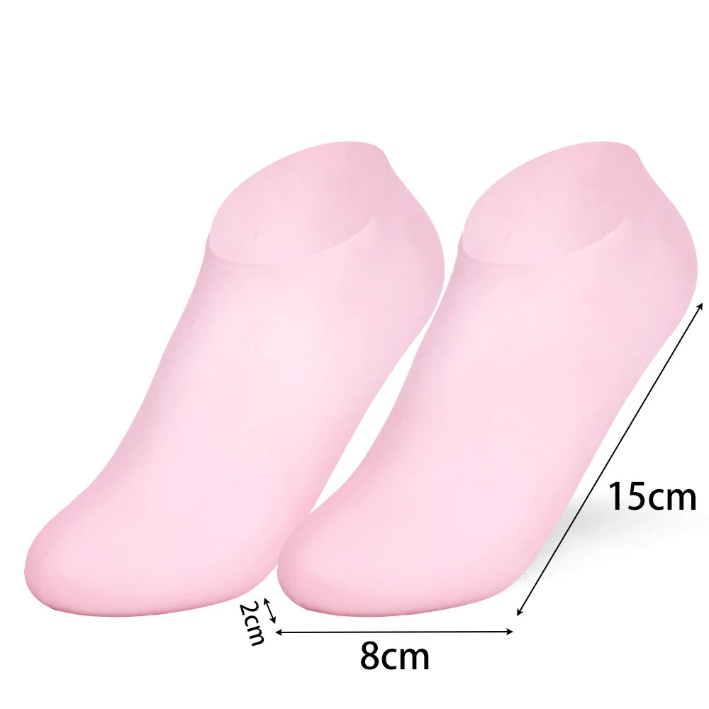 1 Pair Silicone Moisturizing Foot Socks - Spa Pedicure Gel Socks for Dry Cracked Feet