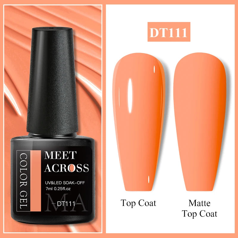 MEET ACROSS 7ml Wine Red Gel Nail Polish - Long-Lasting French Style Gel Varnish