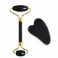 Natural Jade Roller and Gua Sha Set - Face and Body Massage Tool for Lifting and Eye Care