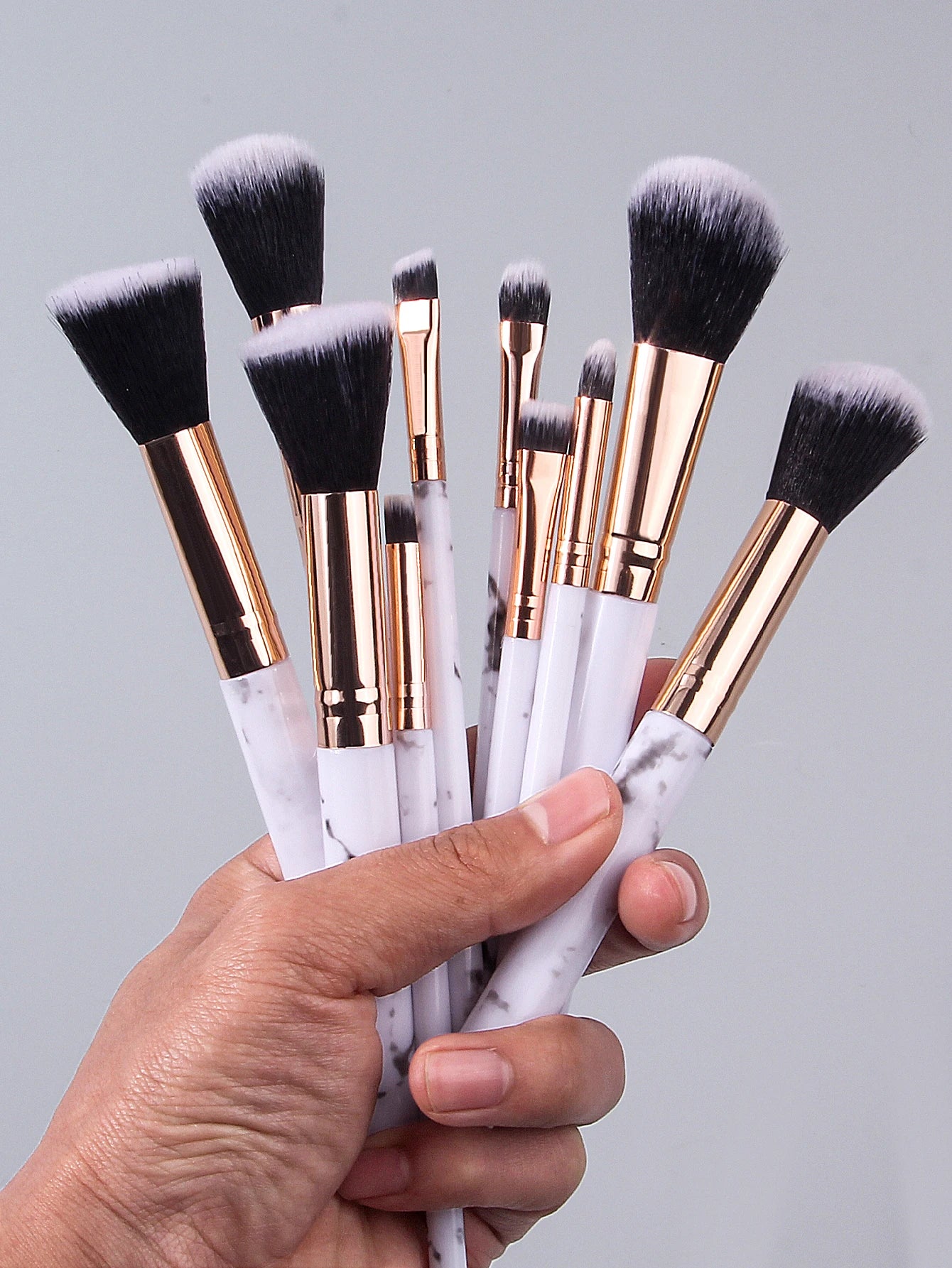 Marble Set Makeup Brush - 11 Piece Soft Hair Blush Eyeshadow Concealer Brush Set