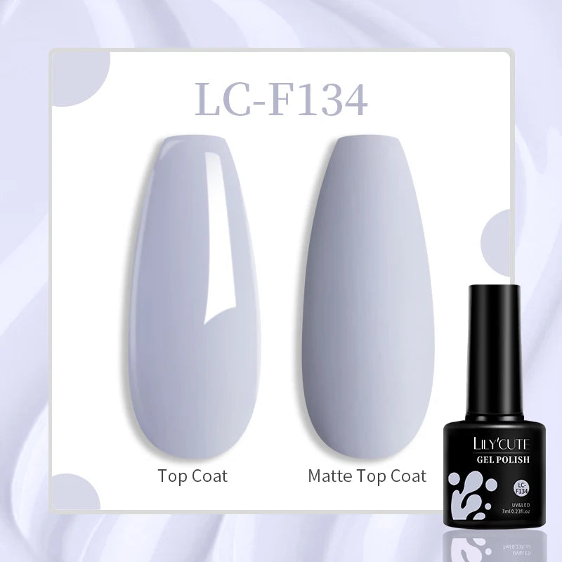 LILYCUTE 7ML Jelly Amber Gel Nail Polish - Semi Permanent UV Gel with Leopard Pattern Effect