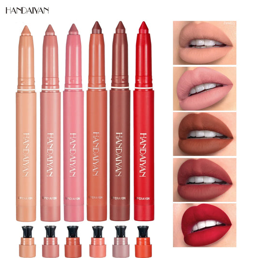 12 Colors Pink Velvet Matte Lipstick Pen - Waterproof Long-Lasting Lip Liner Pencil
