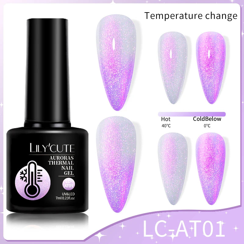 LILYCUTE 7ML Thermal Gel Nail Polish - Ultra-Thin Temperature Color Changing UV Gel
