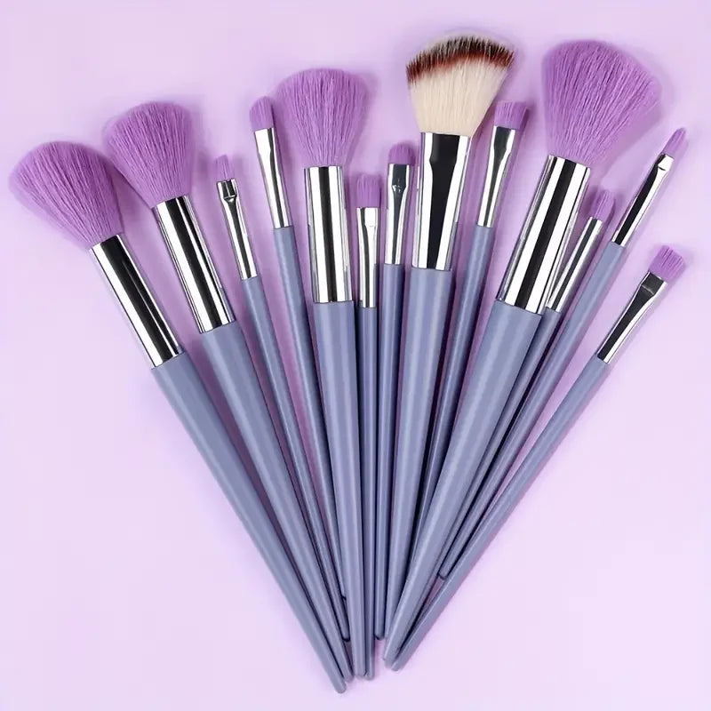 13 Piece Makeup Brush Set - Soft Fluffy Eye Shadow Foundation Blush Highlighter Collection
