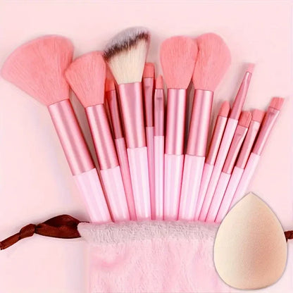 13 Piece Makeup Brush Set - Soft Fluffy Eye Shadow Foundation Blush Highlighter Collection