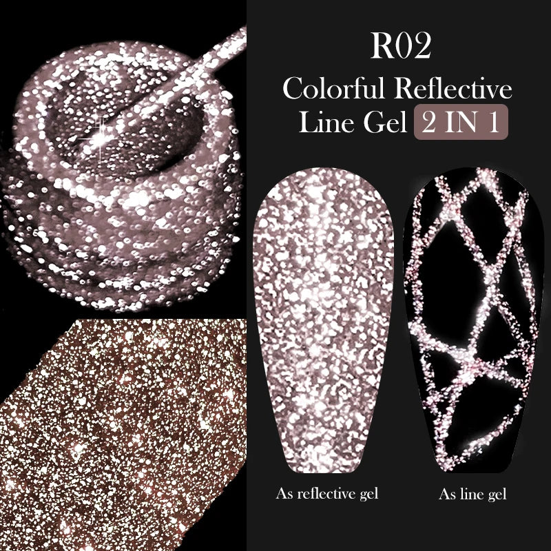 LILYCUTE 5ML Metallic Painting Liner Gel - Super Bright Gold Silver Mirror Drawing Gel