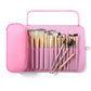 Waterproof Makeup Brush Rolling Bag - Foldable Travel Organizer for Cosmetic Tools