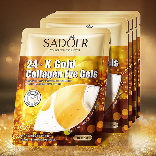 SADOER 24K Gold Crystal Collagen Eye Mask - Anti Dark Circles Removal Eyes Bags Moisturizing