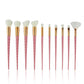 Unicorn Makeup Brushes Set - 10 Piece Glitter Foundation Powder Cosmetic Brush Set