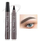 5 Colors Eyebrow Pen Waterproof - 4 Split Tip Tattoo Pen Liquid Black Makeup Pencil