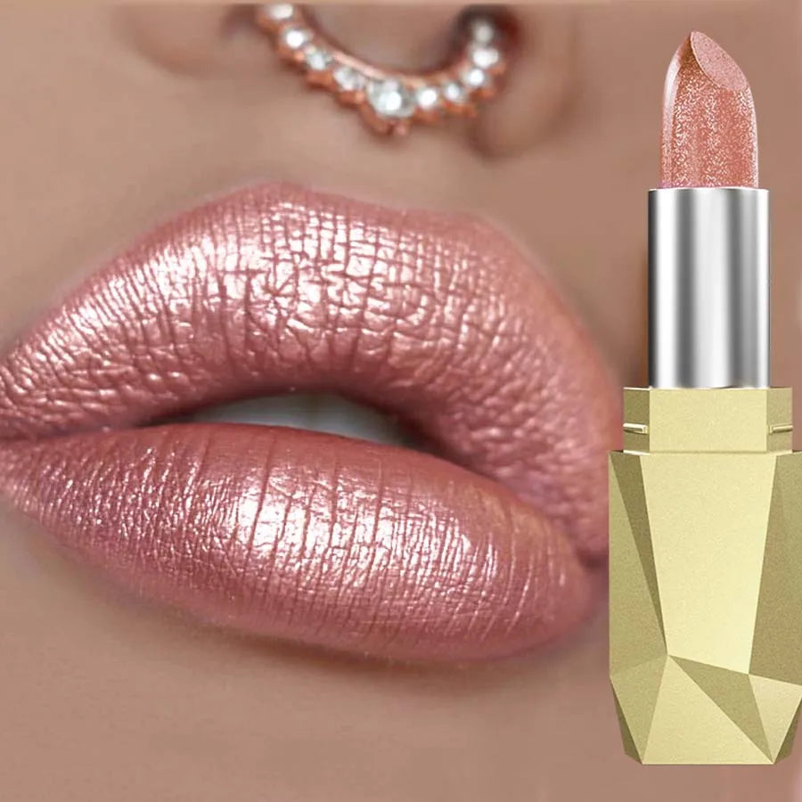 Metallic Lipstick - Long-Lasting Glitter Lip Glaze Waterproof Moisturizing Shimmer