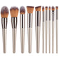 Champagne Makeup Brushes Set - 14 Piece Professional Synthetic Hair Cosmetic Brush Collection