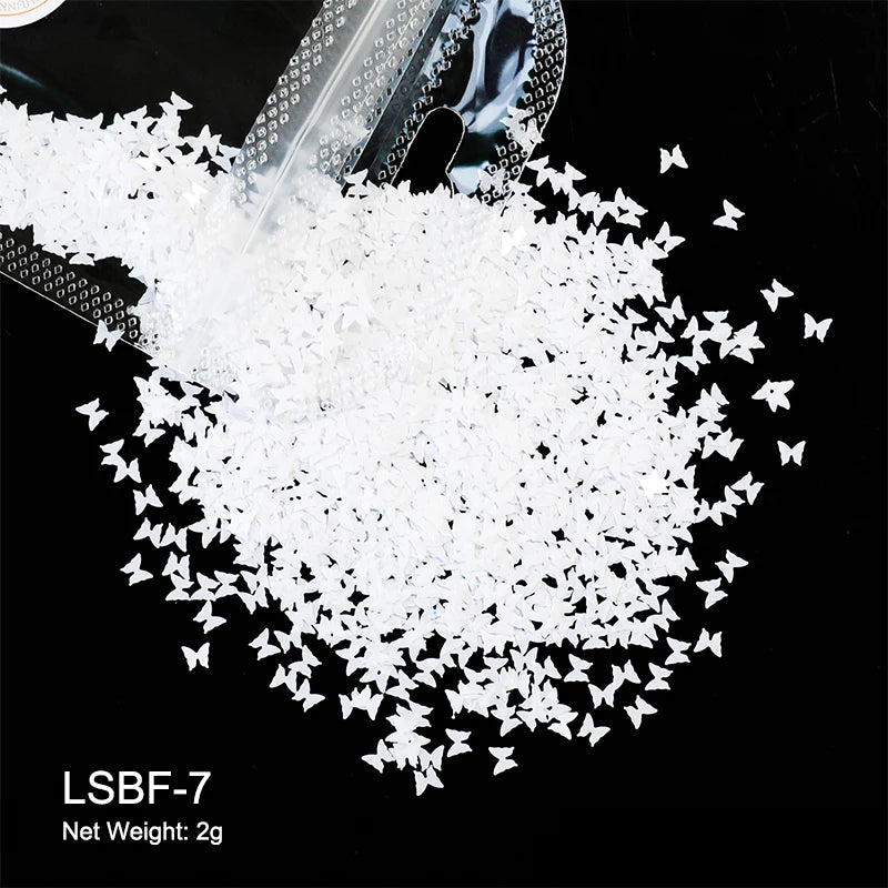 Holographic Nail Art Glitter - 2g Laser Star & Butterfly Sequins Flakes