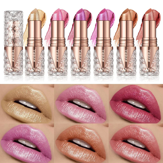 Quicksand Gold Glitter Lipstick - Moisturizing Long-Lasting Waterproof Lip Color