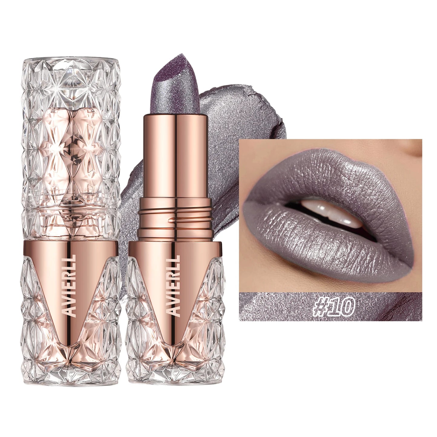 Quicksand Gold Glitter Lipstick - Moisturizing Long-Lasting Waterproof Lip Color