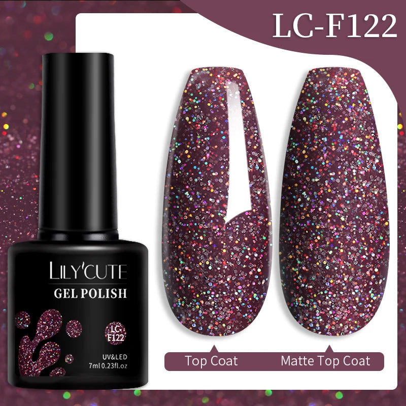 LILYCUTE 7ml 9D Cat Magnetic Gel Nail Polish - Iridescent Semi Permanent UV LED Gel Varnish