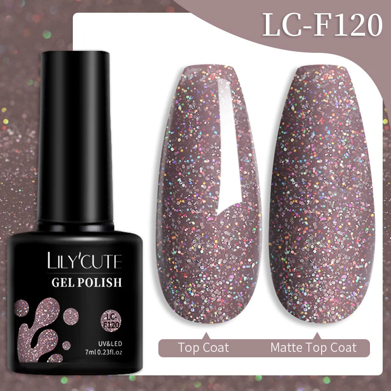 LILYCUTE 7ml 9D Cat Magnetic Gel Nail Polish - Iridescent Semi Permanent UV LED Gel Varnish