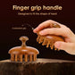 Sandalwood Massage Comb with Finger Ring - Anti-Static Scalp Massager and Guasha Tool