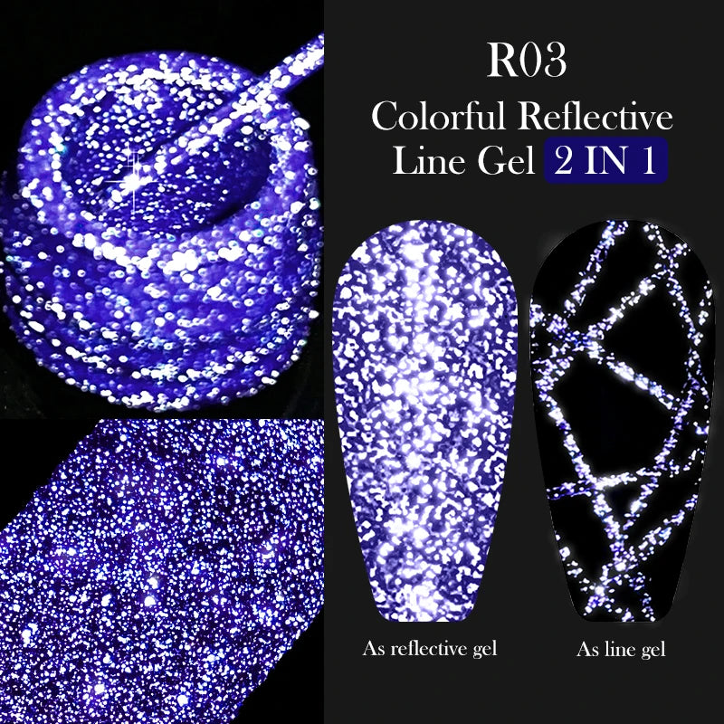 LILYCUTE 5ML Metallic Painting Liner Gel - Super Bright Gold Silver Mirror Drawing Gel