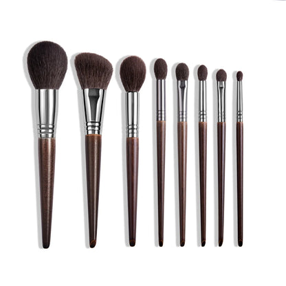Natural Goat Hair Makeup Brush Set - 14 Piece Professional Collection with Case