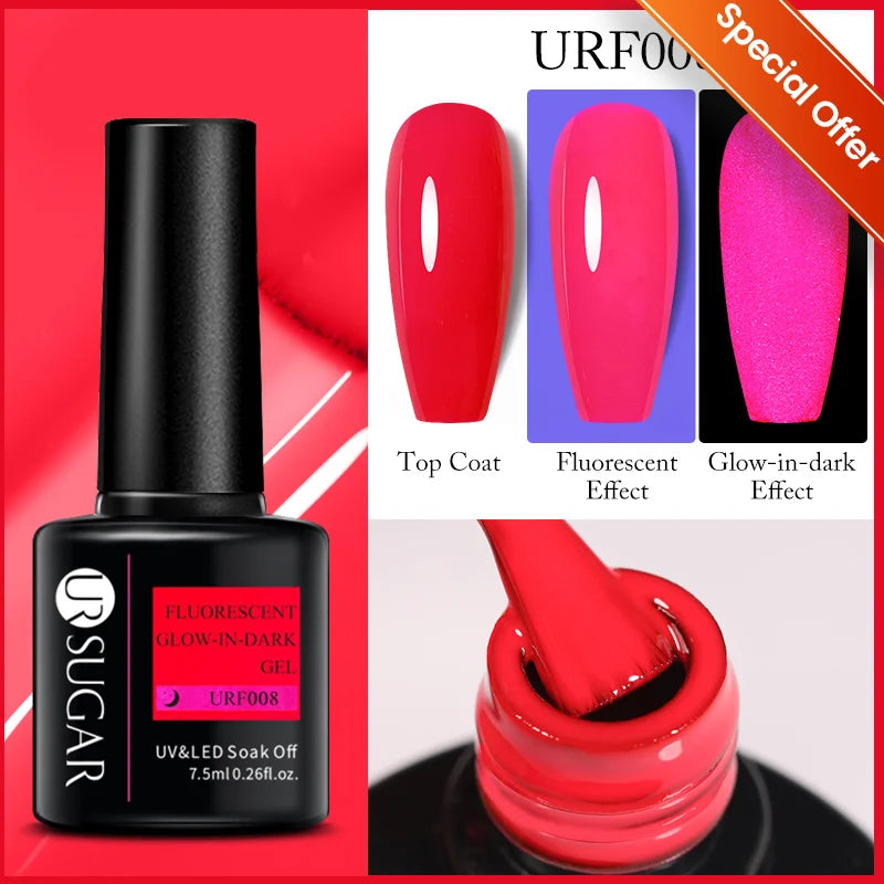 UR SUGAR 7.5ml Reflective Glitter Gel - Pink Sequins Nail Polish Semi-Permanent