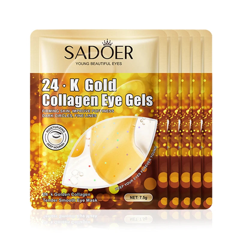 SADOER 24K Gold Crystal Collagen Eye Mask - Anti Dark Circles Removal Eyes Bags Moisturizing