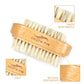 Double-Sided Nail Cleaning Brush with Wooden Handle - Natural Bristles for Manicure and Pedicure