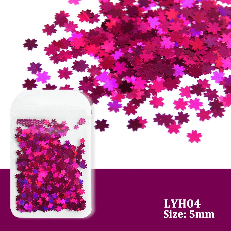 Holographic Nail Art Glitter - 2g Laser Star & Butterfly Sequins Flakes