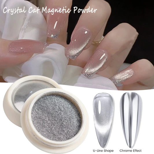 Aurora Cat Magnetic Nail Powder - Chrome Pigment Metallic Chameleon Effect Glitter