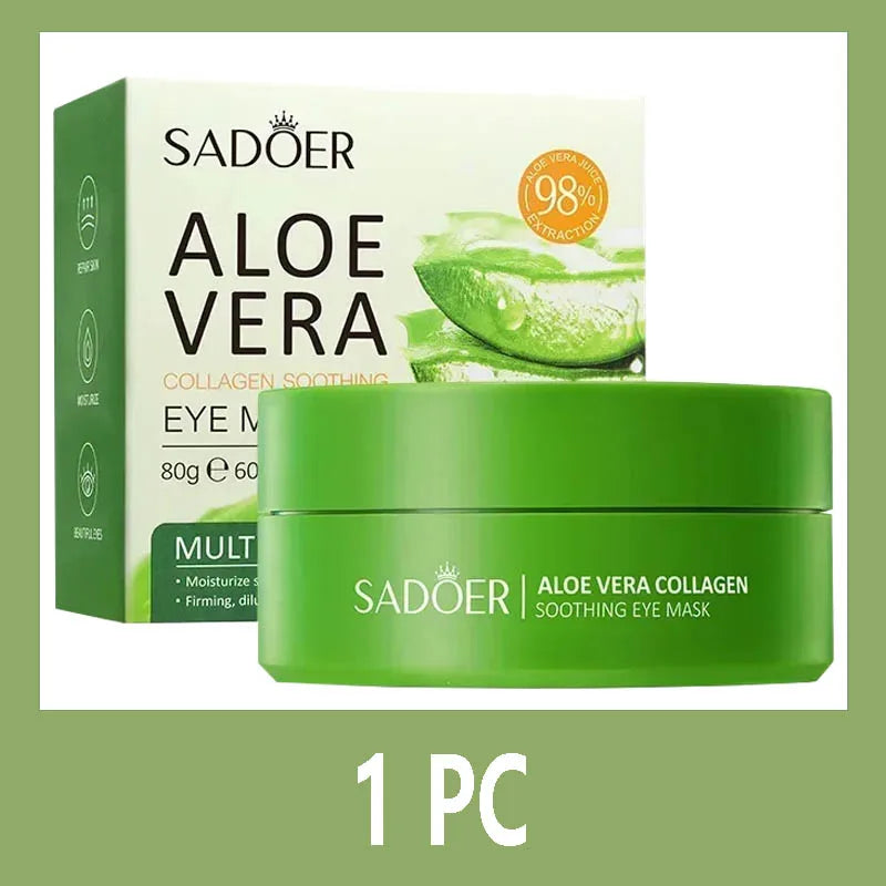 60pcs Aloe Vera Collagen Eye Mask - Anti Dark Circles and Eye Bags Removal Patches