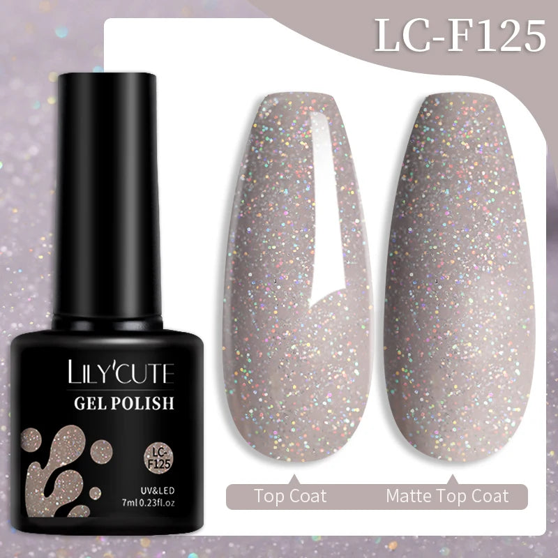 LILYCUTE 7ml 9D Cat Magnetic Gel Nail Polish - Iridescent Semi Permanent UV LED Gel Varnish
