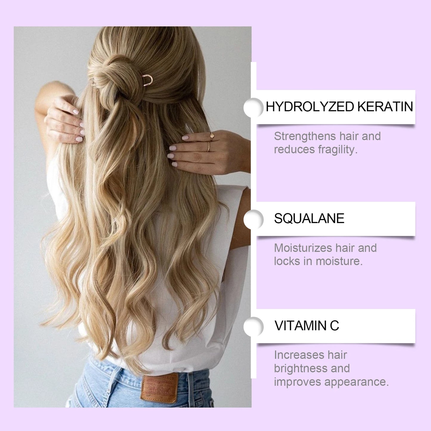 Purple Keratin Hair Mask - Deep Repair Treatment for Damaged, Frizzy & Blonde Hair