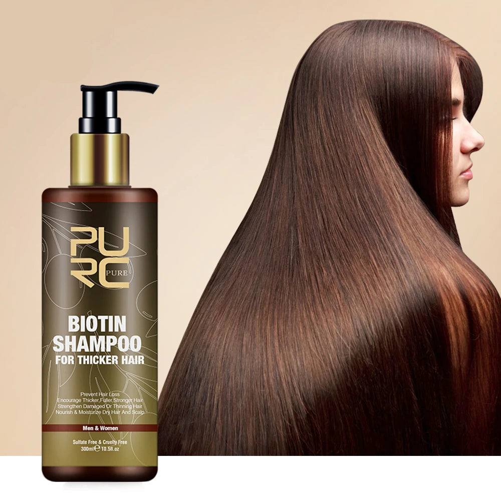 PURC Biotin Hair Growth Shampoo - Anti Hair Loss Treatment with Argan Oil & Keratin (300ml)